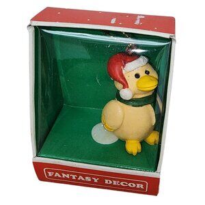 Vintage Fantasy Decor Christmas Tree Ornaments NOS Taiwan NIB Duck Goose Animal